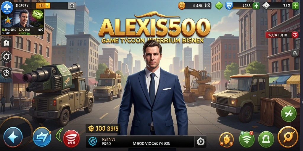 Tampilan screenshot dari gameplay ALEXIS500 yang menampilkan pengelolaan bisnis Tycoon.