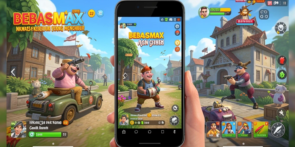 Screenshot gameplay BEBASMAX yang menyenangkan dan penuh warna.