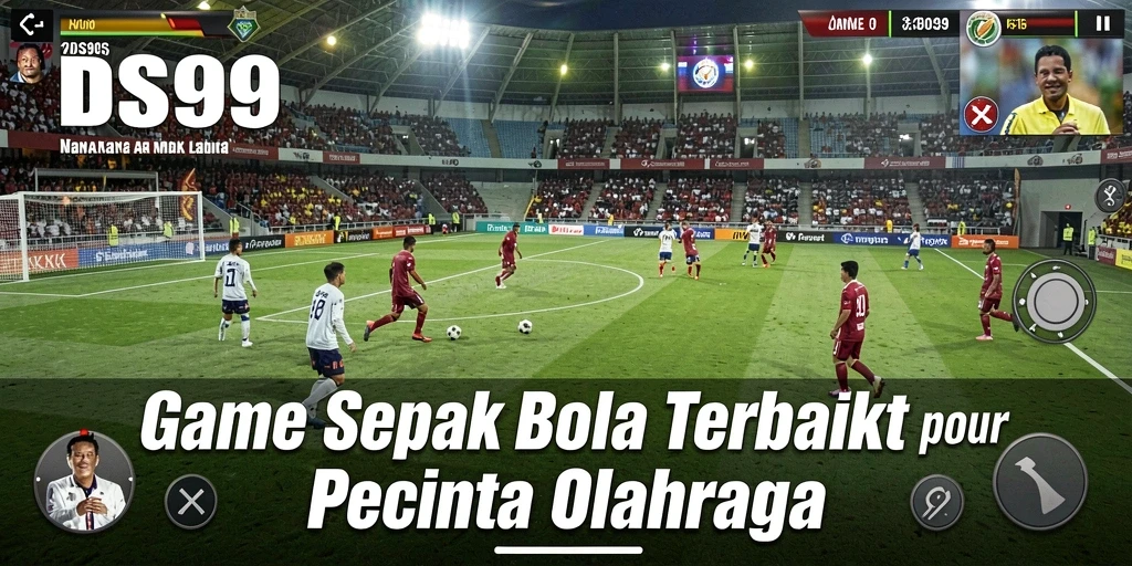 Tampilan gameplay DS99 yang menghadirkan pertandingan sepak bola yang intens.