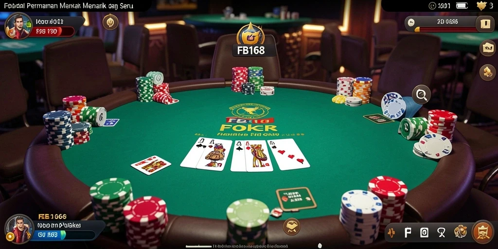 Tampilan gameplay FB168 yang menegangkan dan menarik dalam permainan Poker.