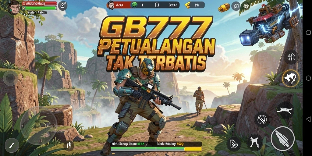 Screenshot utama GB777 yang menunjukkan gameplay action yang intens.