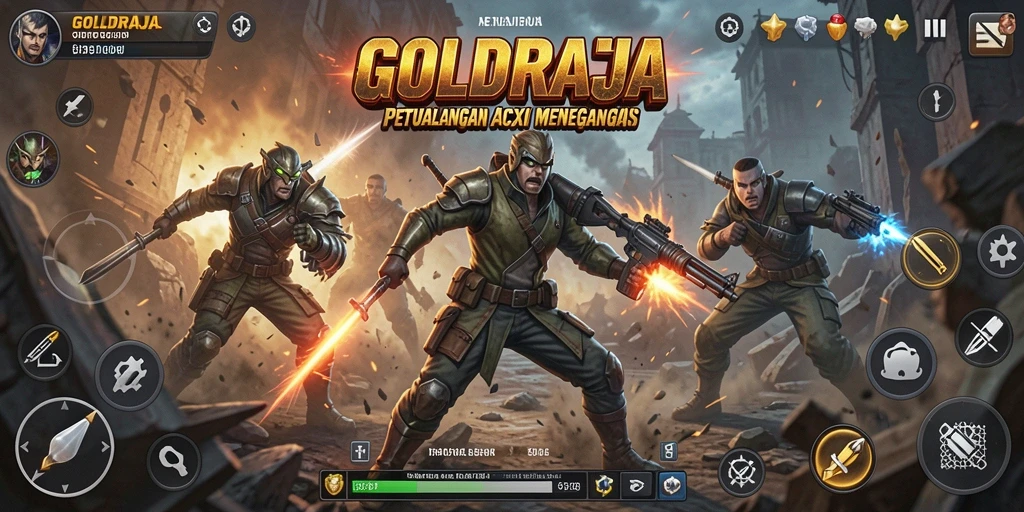 Gameplay seru dan menegangkan di GOLDRAJA.