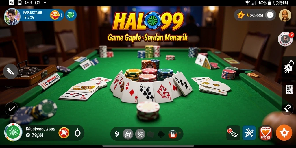 Tampilan seru gameplay Gaple di HALO99.