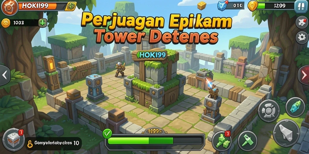 Screenshot utama HOKI99 menampilkan aksi seru dalam gameplay Tower Defense.