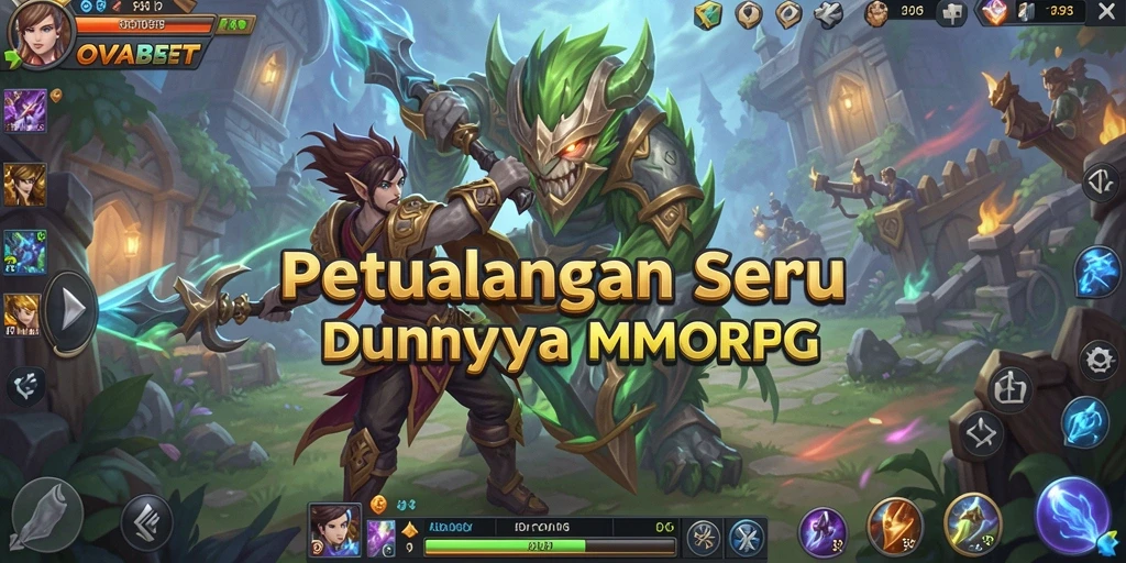 Screenshot gameplay OVABET menampilkan pertempuran seru dalam dunia MMORPG.
