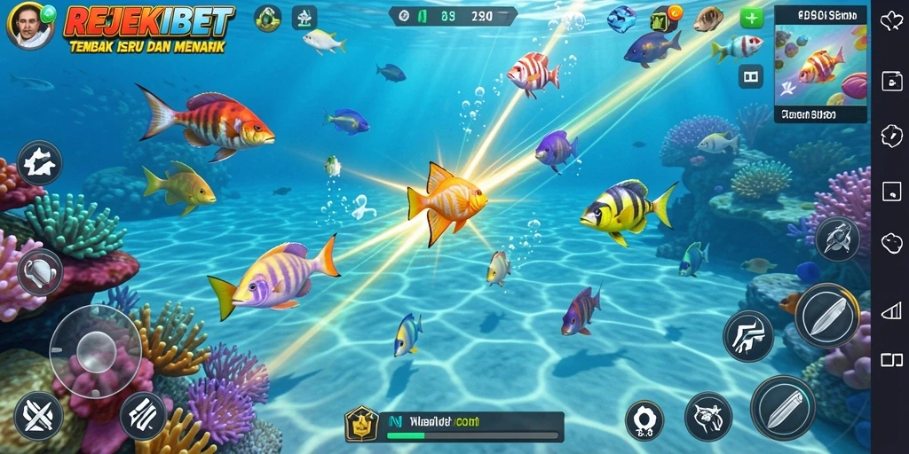 Tampilan gameplay seru Tembak Ikan di REJEKIBET.