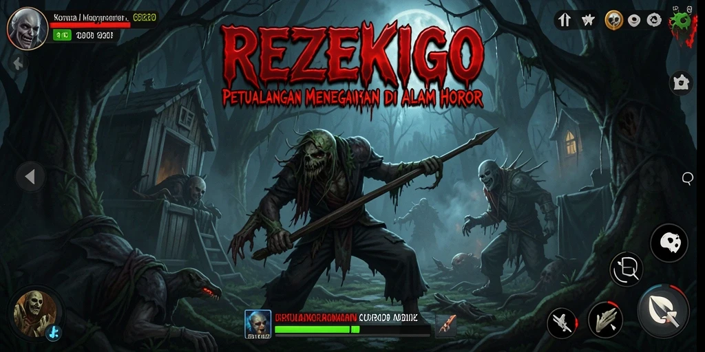 Tampilan gameplay menegangkan di dunia horor REZEKIGO.