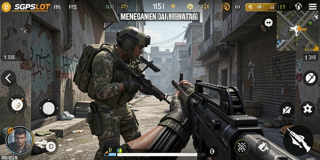 Screenshot utama SGPSLOT menampilkan aksi seru dalam gameplay FPS.