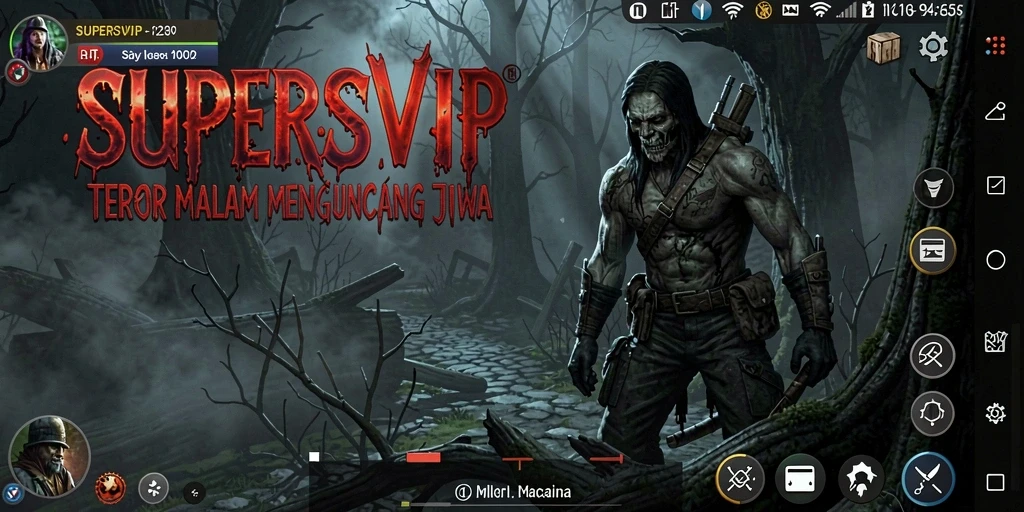 Tampilan gameplay SUPERSVIP yang mencekam dan penuh ketegangan.
