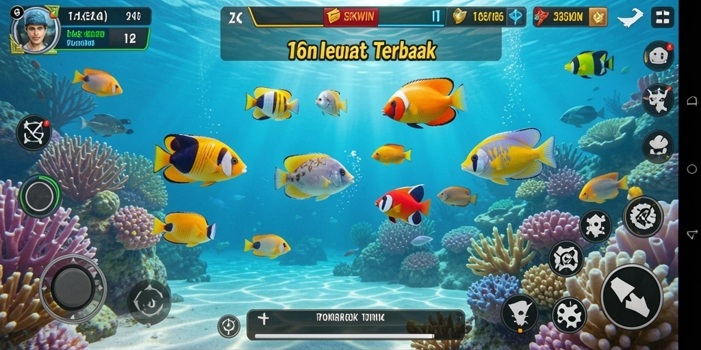 Tampilan gameplay seru di TOKEKWIN saat menembak ikan.