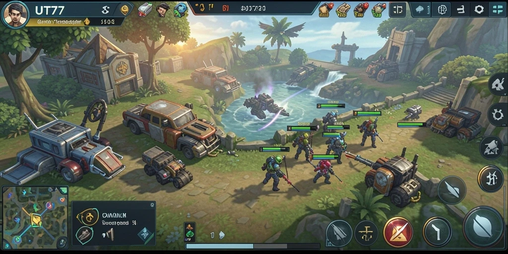 Tampilan menarik gameplay strategis UT77.